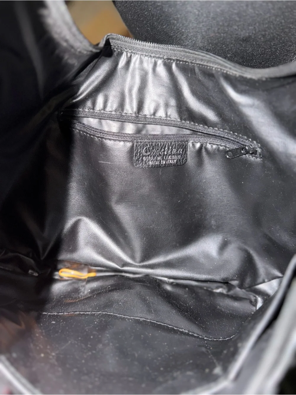 Black Leather Hobo Bag with Silver Ring Accents